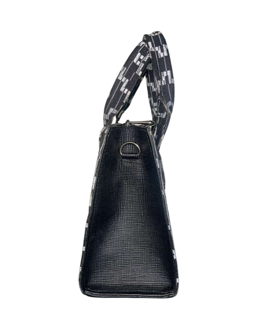 Aso Oke Mini Tote - Ebony