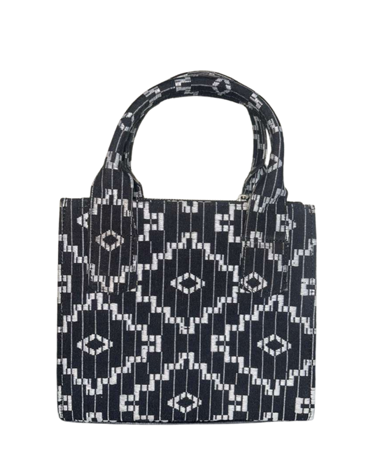 Aso Oke Mini Tote - Ebony