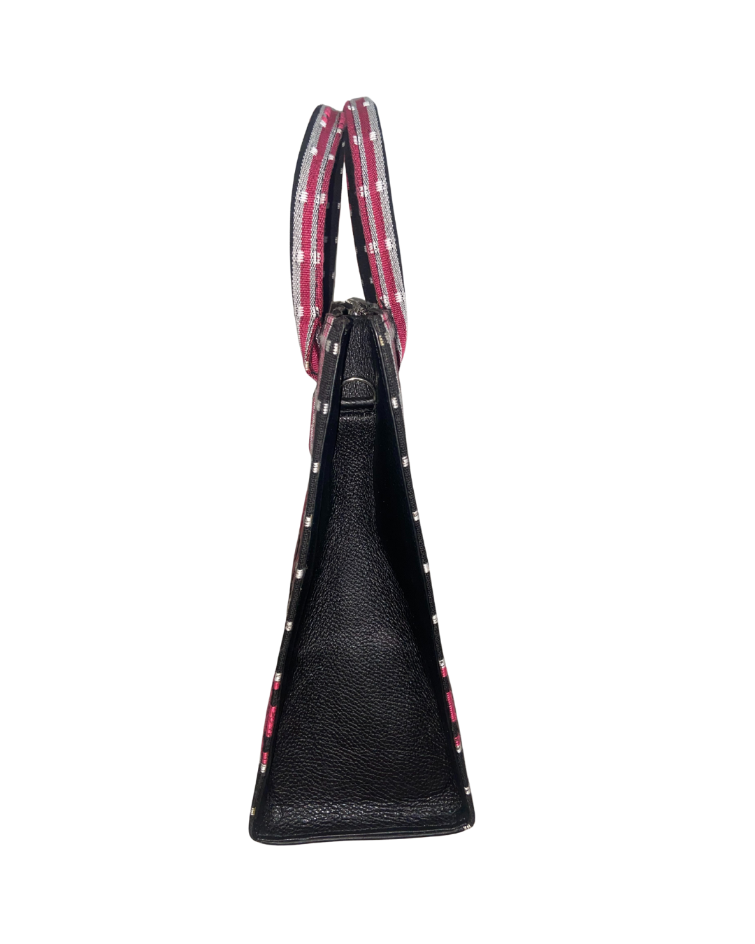Aso Oke Tote - Magenta + Black