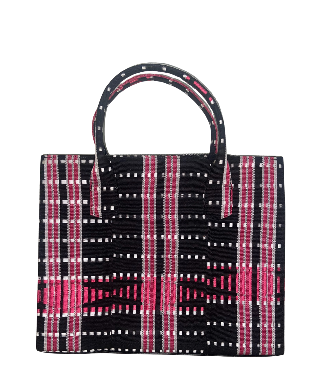 Aso Oke Tote - Magenta + Black