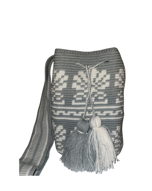 Mochila - Conchas - Gris + Blanca