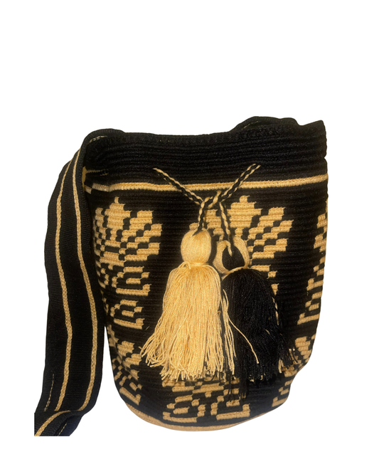 Mochila - Conchas - Negra + Trigo